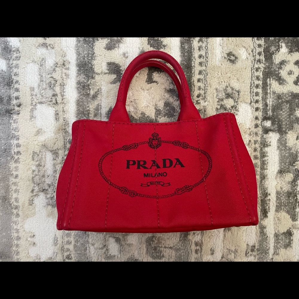Prada canvas tote
